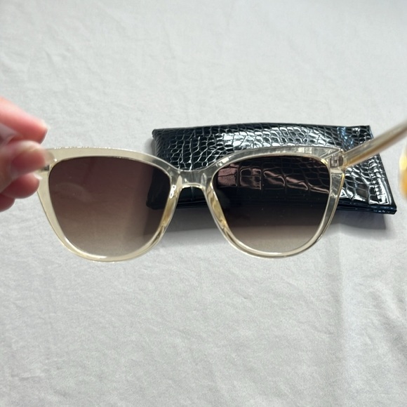 Rachel Zoe Nina Sunglasses in Nude Crystal